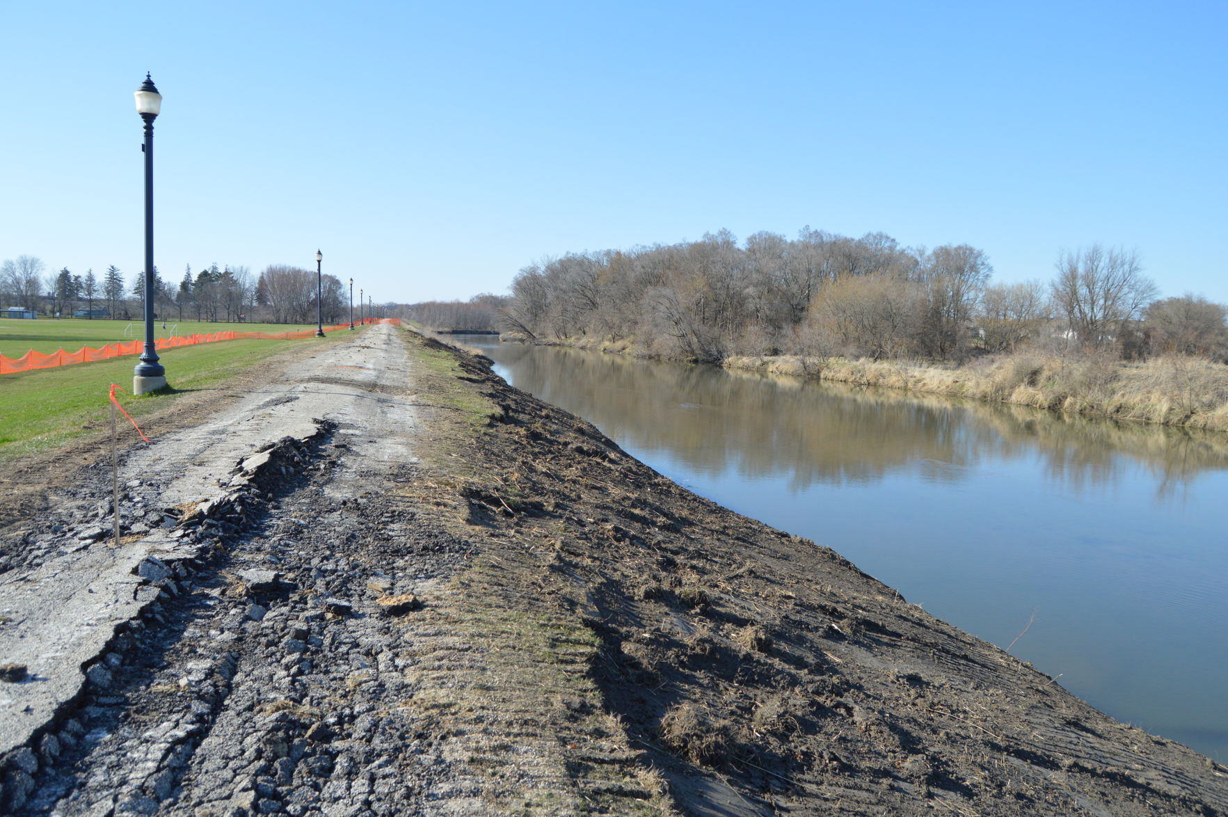River levee work begins